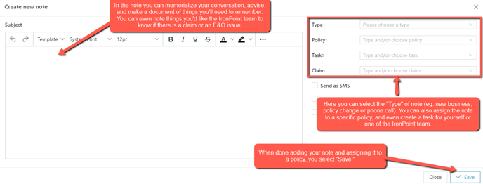 Create Note (NowCerts)
